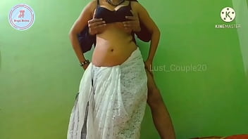Luscious Indian Bhabhi In Flowing White Saree, Moaning As She Grinds Wildly To Quench Her Burning Desires ~ Divya Divine