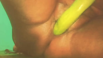 A Young Asian Village Girl Pleasures Herself With A Brinjal