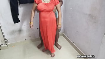 Sultry Desi Bhabhi Gets Wild In A Clingy Red Silk Maxi.